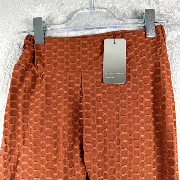 True Rock Women's Honeycomb Stretch High Waist Leggings Running Errands Rust S - Picture 7 of 9